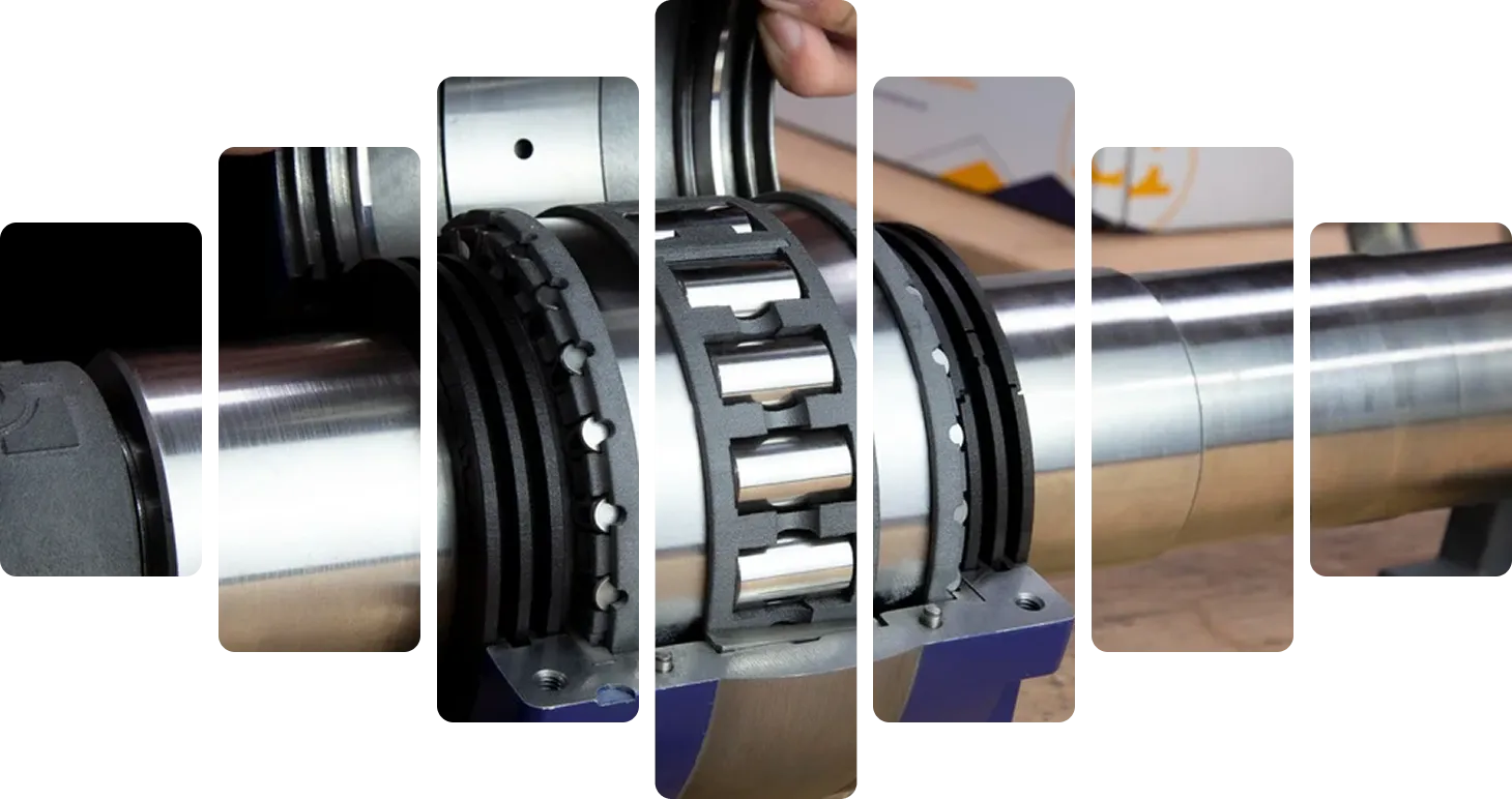 Bowman split roller bearing showing patented 3D printed cage and seal design